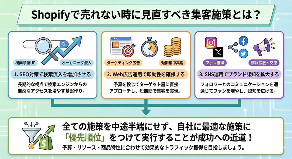 Shopifyで売れない時に見直すべき集客施策とは？
