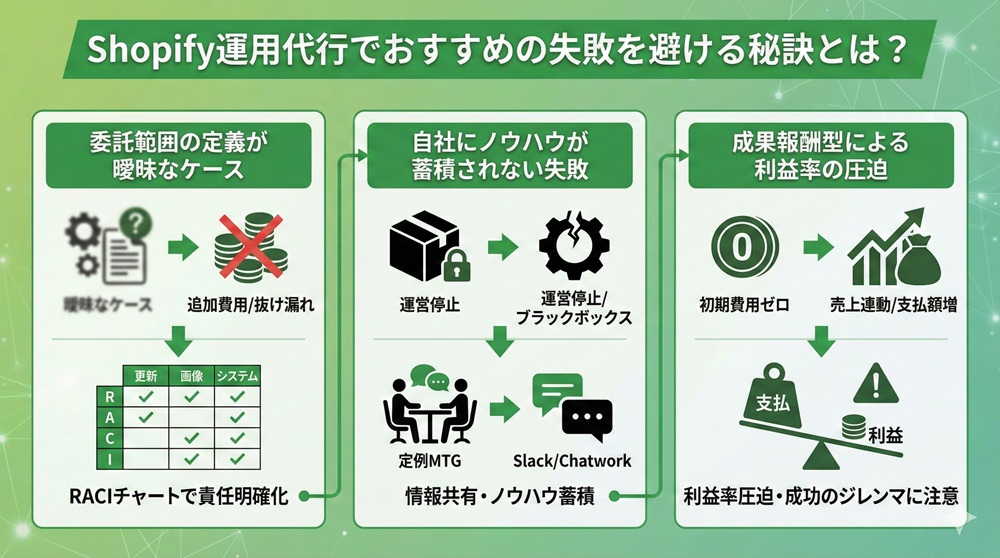 Shopify運用代行でおすすめの失敗を避ける秘訣とは?