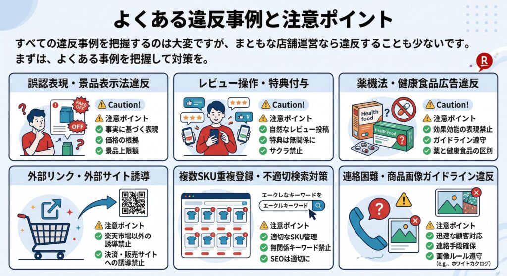 よくある違反事例と注意ポイント