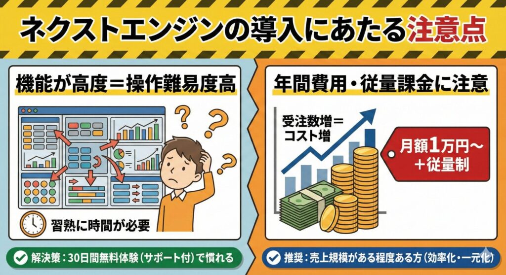 ネクストエンジンの導入にあたる注意点