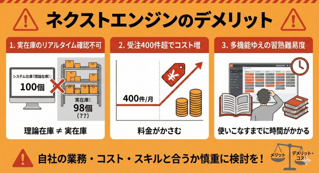 ネクストエンジンのデメリット