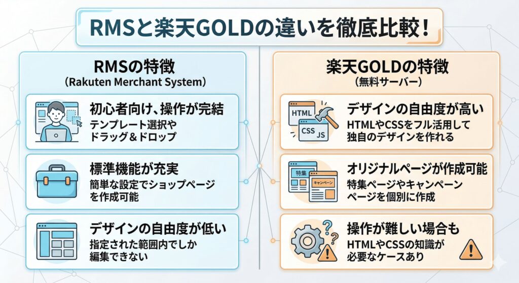 RMSと楽天GOLDの違いを徹底比較！