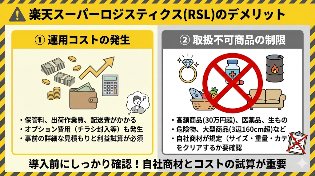 楽天スーパーロジスティクス(RSL)のデメリット