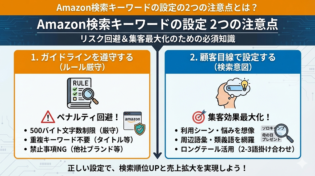 Amazon検索キーワードの設定の2つの注意点とは？