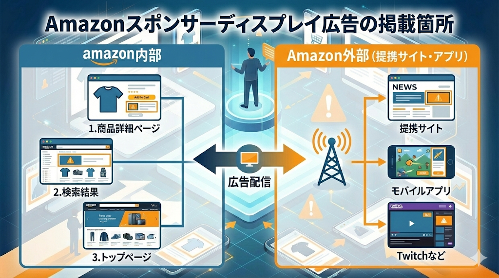 Amazonスポンサーディスプレイ広告の掲載箇所