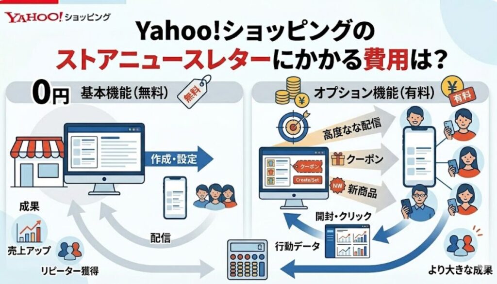 Yahoo!ショッピングのストアニュースレターにかかる費用は？