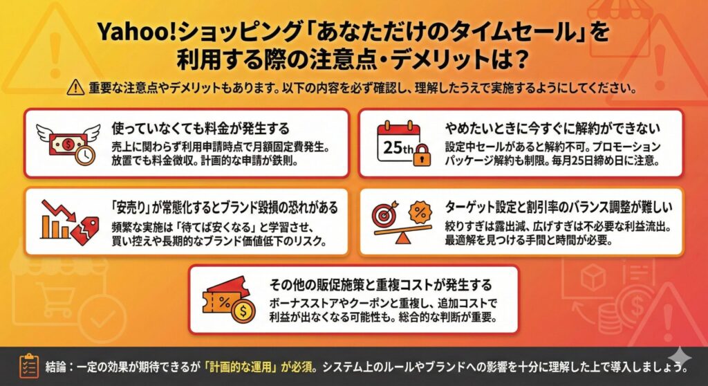 Yahoo!ショッピング「あなただけのタイムセール」を利用する際の注意点・デメリットは？