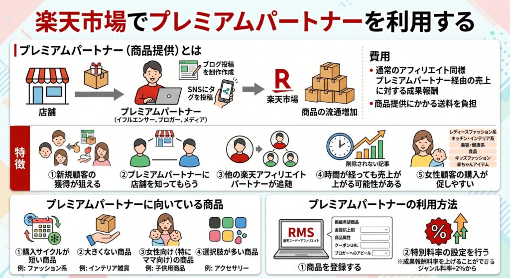 楽天市場でプレミアムパートナーを利⽤する