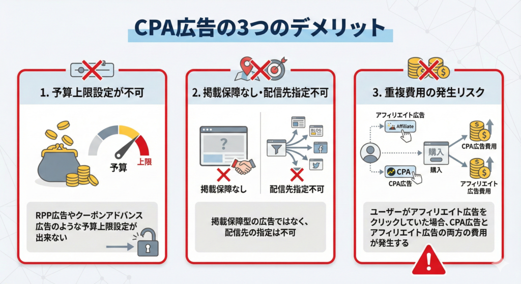 楽天CPA広告3つのデメリット