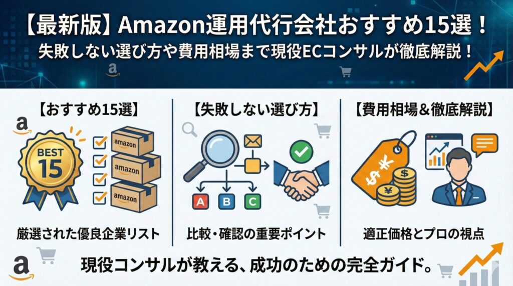 【2026最新】Amazon運用代行おすすめ15選！失敗しない選び方や費用相場まで現役ECコンサルが徹底解説！