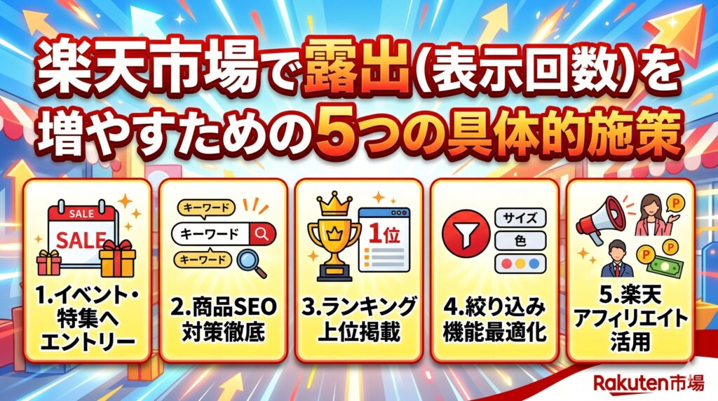 楽天市場で露出（表示回数）を増やすための5つの具体的施策