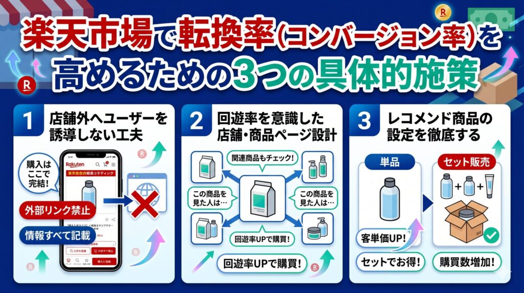 楽天市場で転換率（コンバージョン率）を高めるための3つの具体的施策