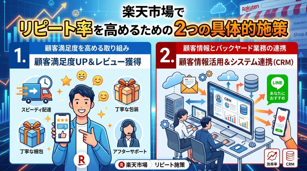 楽天市場でリピート率を高めるための2つの具体的施策