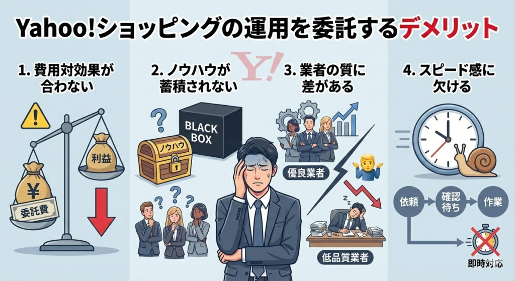 Yahoo!ショッピングの運用を委託するデメリット
