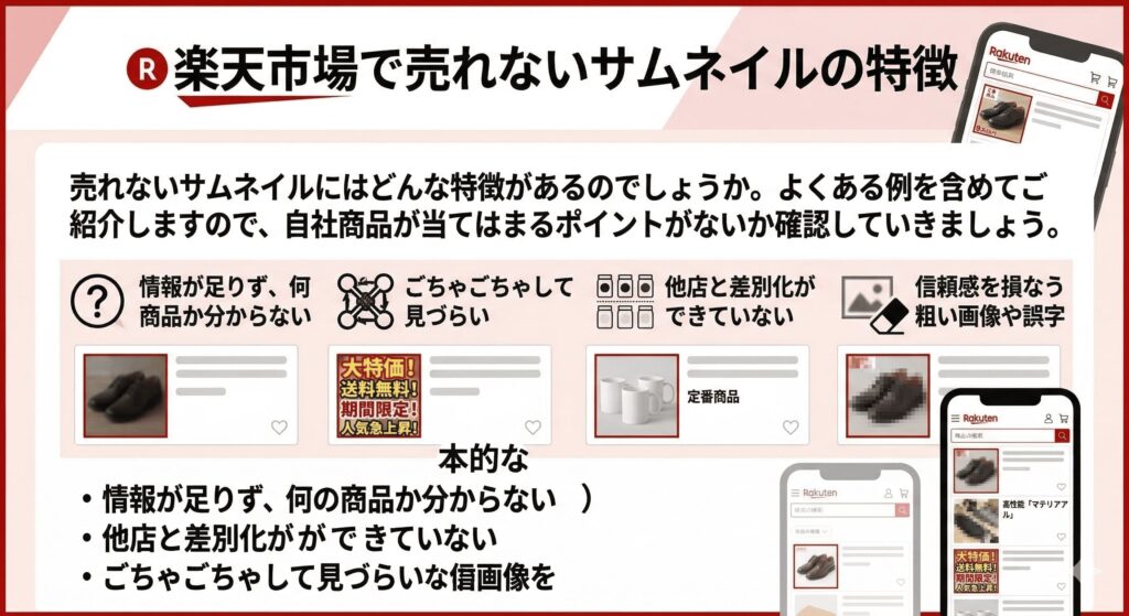 楽天市場で売れないサムネイルの特徴