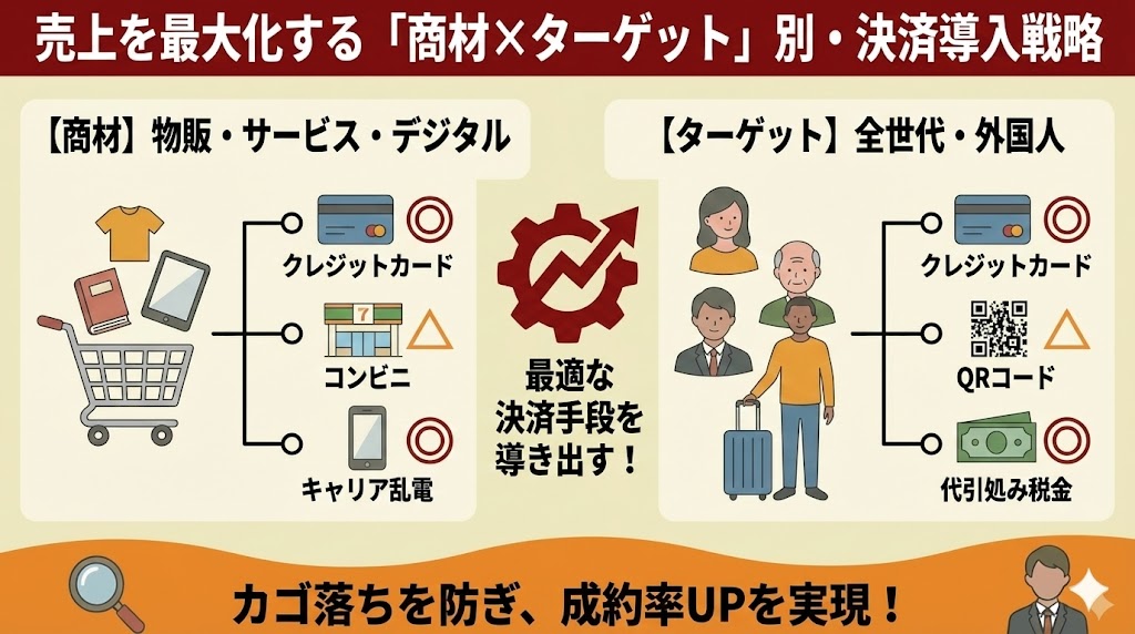 売上を最大化する「商材×ターゲット」別・決済導入戦略