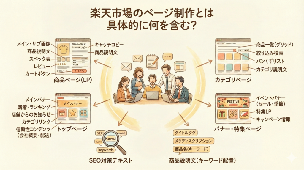 楽天市場のページ制作とは具体的に何を含む？