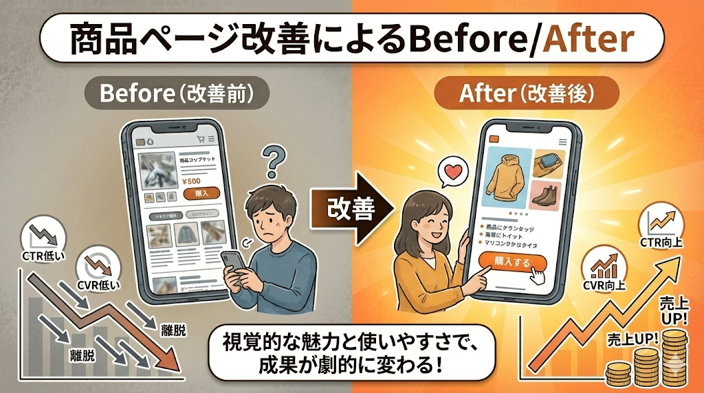 商品ページ改善によるBefore/After