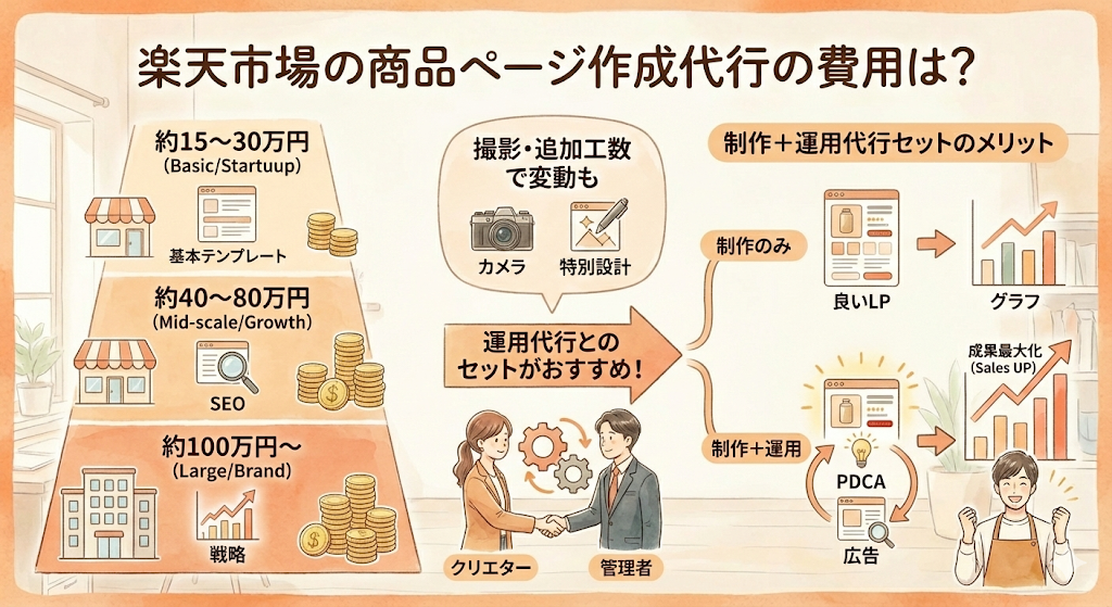 楽天市場の商品ページ作成代行の費用は？