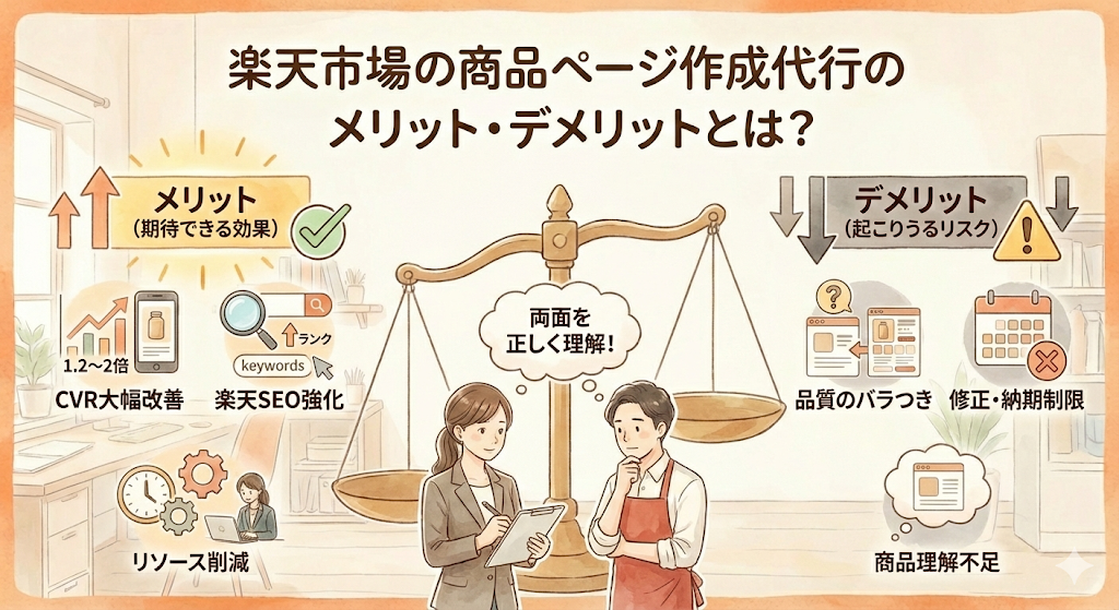 楽天市場の商品ページ作成代行のメリット・デメリットとは？