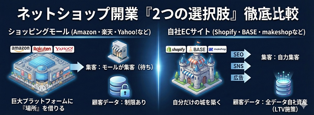 ネットショップ開業「2つの選択肢」徹底比較