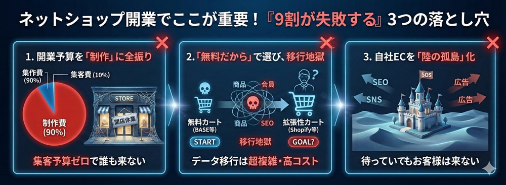 ネットショップ開業でここが重要！「9割が失敗する」3つの落とし穴