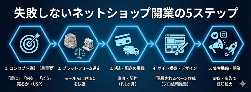 失敗しないネットショップ開業の5ステップ