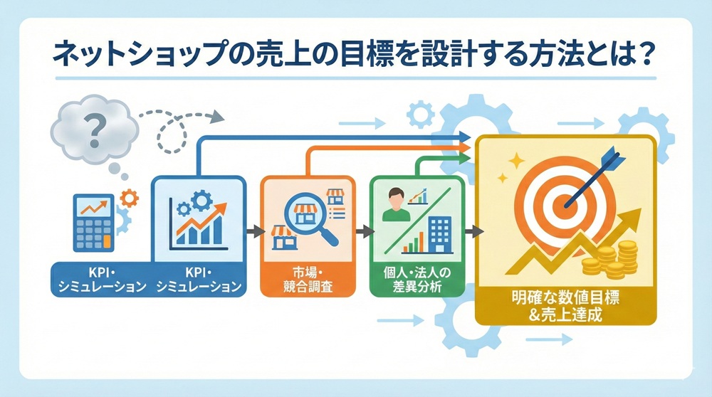 ネットショップの売上の目標を設計する方法とは？