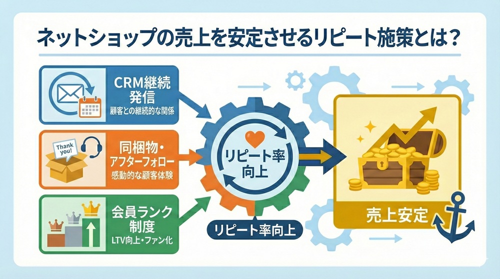 ネットショップの売上を安定させるリピート施策とは？