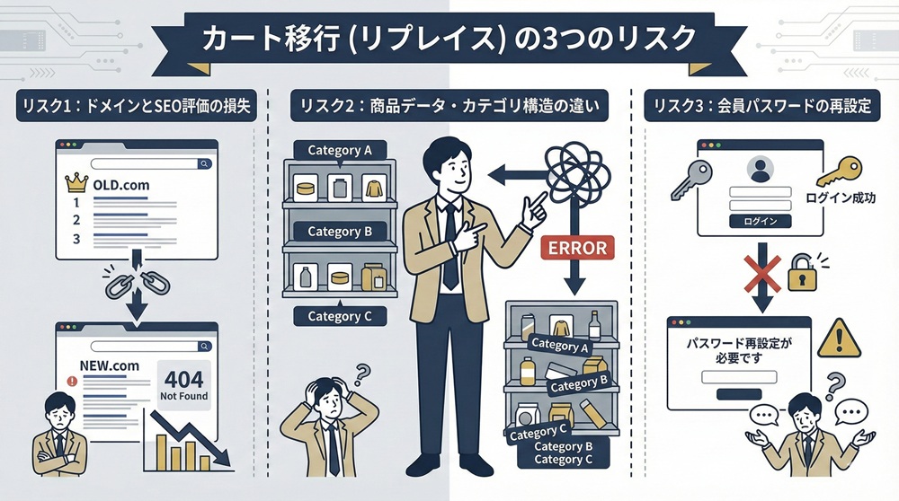 カート移行の３つのリスク