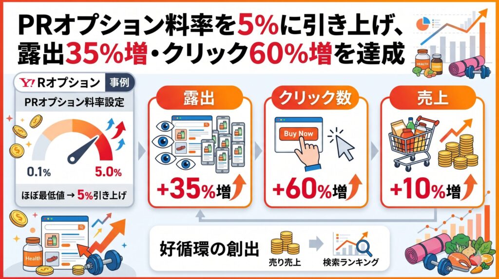 【事例紹介】PRオプション料率を5%に引き上げ、露出35%増・クリック60%増を達成