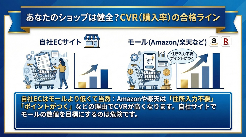 【独自データ公開】あなたのショップは健全？CVR（購入率）の合格ライン