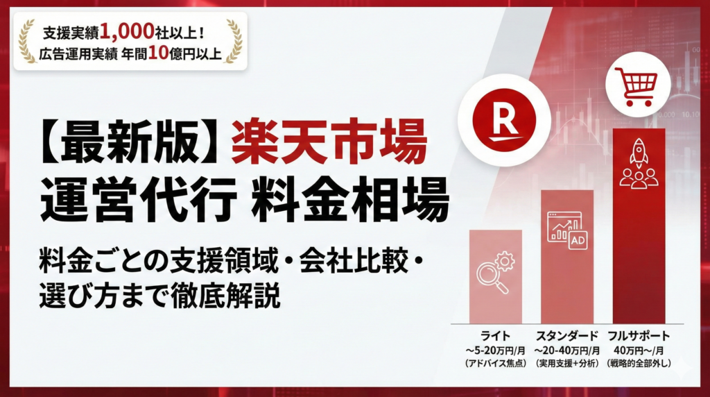 【2026年最新】楽天市場の運営代行会社の料金相場！料金ごとの支援領域から、会社ごとの費用、運営代行の選び方まで徹底解説