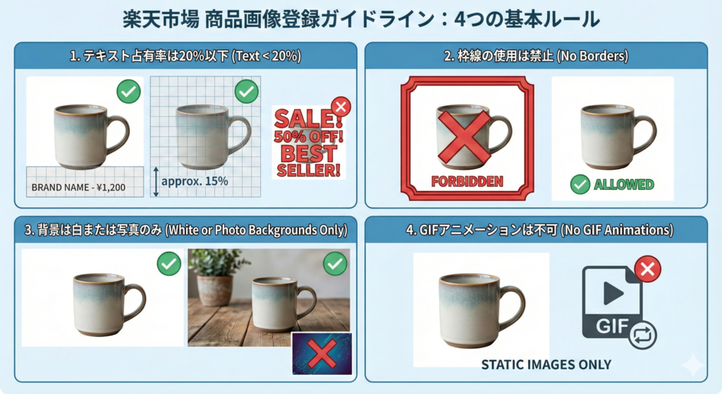 楽天市場の商品画像登録ガイドラインの4つのルール