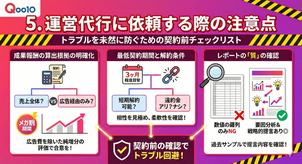 Qoo10運営代行に依頼する際の注意点