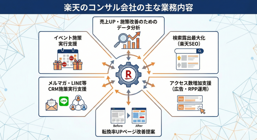 楽天のコンサル会社の業務内容とは？