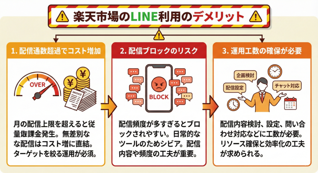 楽天市場のLINE利用のデメリット
