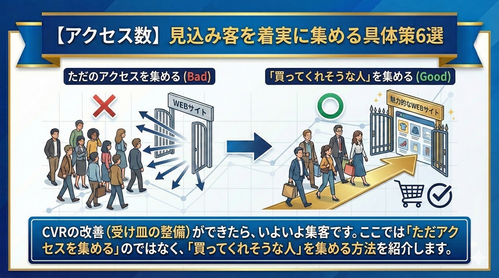 【アクセス数】見込み客を着実に集める具体策6選