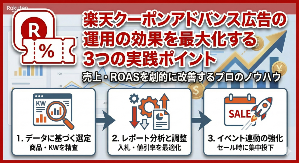 楽天クーポンアドバンス広告の運用の効果を最大化する3つの実践ポイント