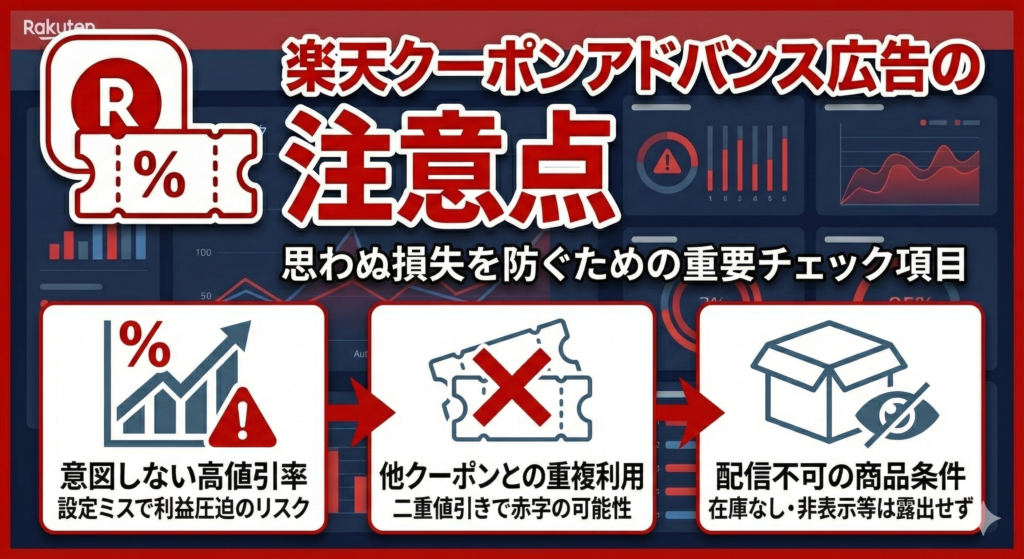 楽天クーポンアドバンス広告の注意点