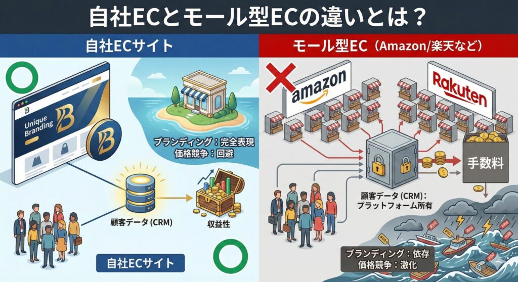 自社ECとモール型ECの違いとは？