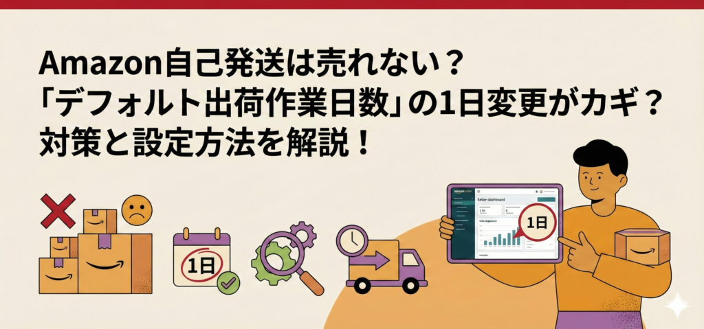 Amazon自己発送は売れない？「デフォルト出荷作業日数」の1日変更がカギ？対策と設定方法を解説！