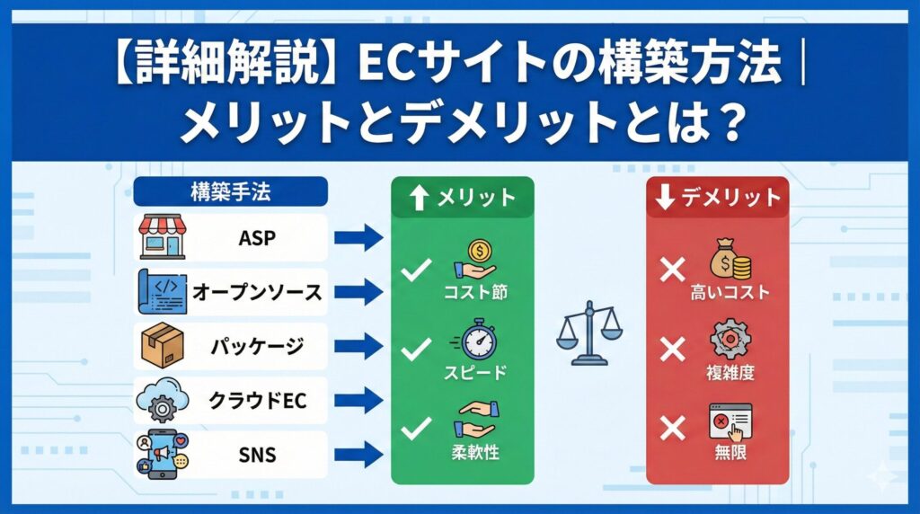 【詳細解説】ECサイトの構築方法｜メリットとデメリットとは？