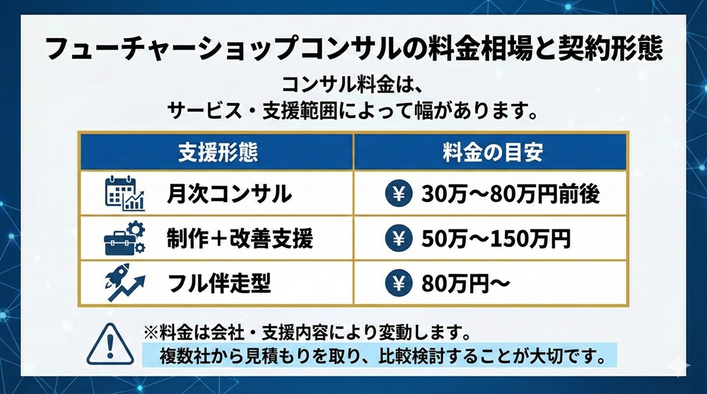 フューチャーショップコンサルの料金相場と契約形態