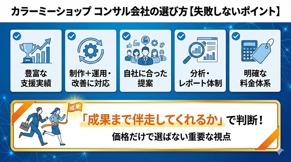 カラーミーショップ コンサル会社の選び方【失敗しないポイント】