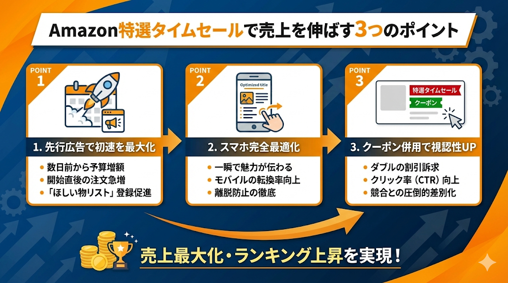 Amazonの特選タイムセールで売上を伸ばす3つのポイント