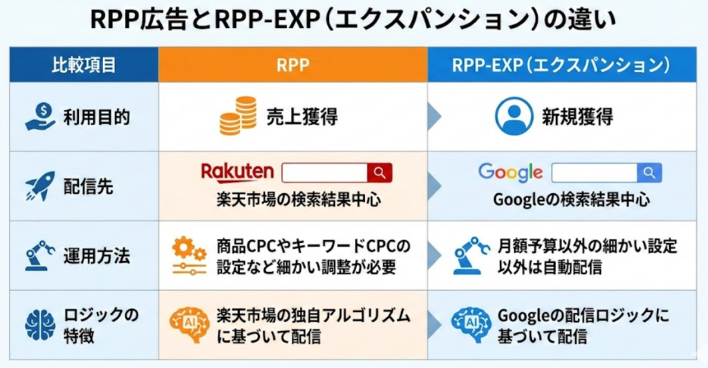 RPP広告とRPP-EXP（エクスパンション）の違い