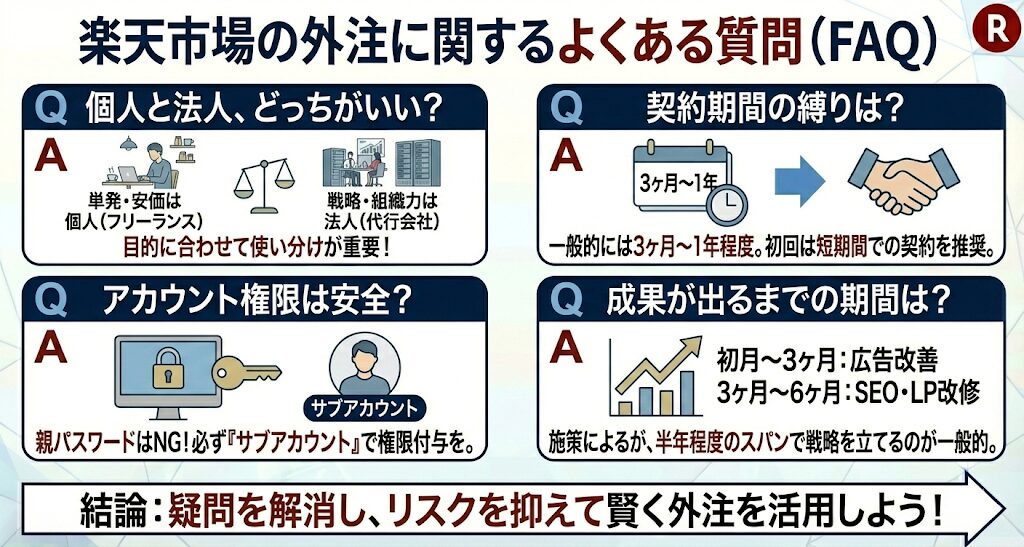 楽天市場の外注に関するよくある質問（FAQ）