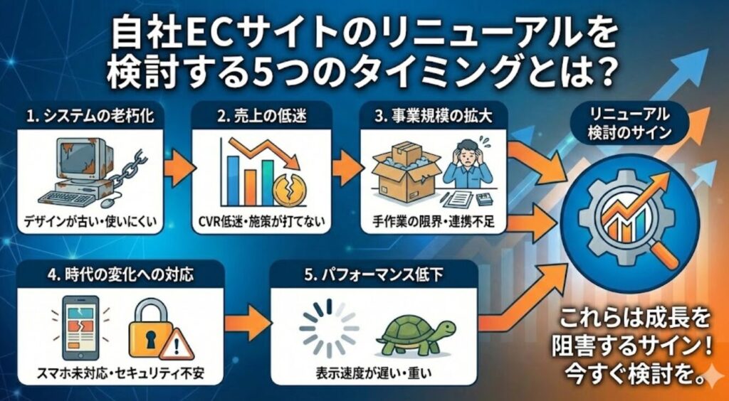 自社ECサイトのリニューアルを検討する5つのタイミングとは?