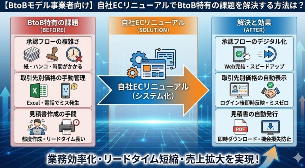 【toB向け】自社ECリニューアルでtoB特有の課題を解決する方法は?